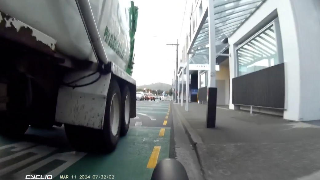 Take Out the Trash - How a Cyclist was Nearly Hit by Garbage Truck